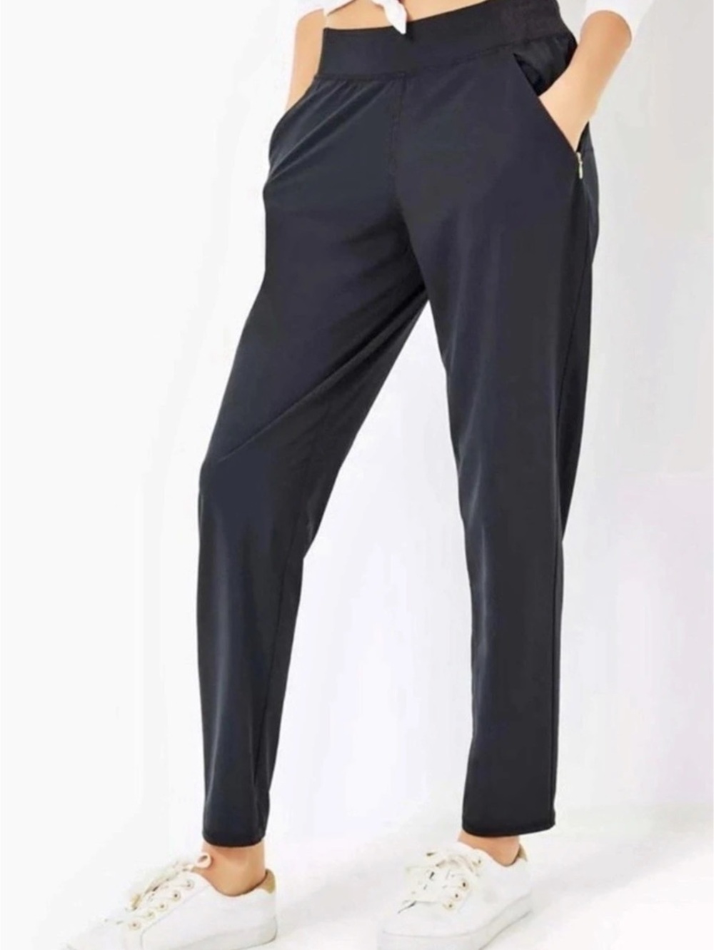 Lilly Pulitzer Luxletic Run Around Pants Black Size Medium Like New